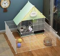 Amazon.com: Jaula de conejo de 2 pisos para interiores con 2 ...