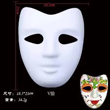 New DIY white pulp mask hand painted mask children kindergarten teaching  aids pulp mask painting mask wholesale