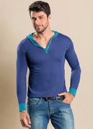 Camiseta Manga Longa Com Capuz Masculina Camiseta Manga Longa Com Capuz Luky Azul Camisa Gola Botao Camisa Manga Longa Masculina Camiseta Manga Longa Camiseta Masculina