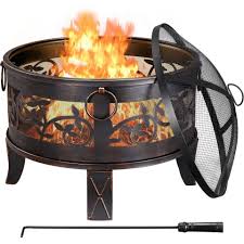 Maybe you would like to learn more about one of these? Yaheetech Feuerstelle Feuerschale Bronzefarbe Mit Blumen Und Grasmustern Garten Feuerkorb O 66 5 Cm Camping Fire Pit Mit Funkenschutzgitter Und Schurhaken Online Kaufen Otto