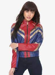 Marvel Captain Marvel Faux Leather Jacket Marvel Clothes Marvel Jacket Captain Marvel Costume