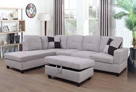Remember to position yourself as looking directly at your sofa when judging. Buy Ponliving Furniture 3 Pcpiece Sectional Sofa Couch Set L Shaped Modern Sofa With Chaise Storage Ottoman And Pillows For Living Room Furniture Right Hand Facing Sectional Sofa Set Online In Turkey 829588047