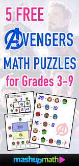 A wide collection of math activities and puzzles with stories enhance the. Can Your Students Solve These Avengers Math Puzzles Grades 3 9 Mashup Math Maths Puzzles Math Blog Math