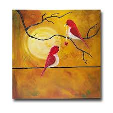 Easy Bird Paintings On Canvas Original Canvas Painting Love Birds Painting Birds On Wire Etsy Bird Paintings On Canvas Original Canvas Painting Love Birds Painting