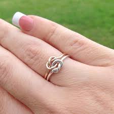 14k Rose Gold Ring Knot Promise Ring For Her Double Love Etsy In 2020 Knot Ring Promise Love Knot Ring White Gold Rings