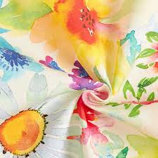 This leaves plenty of pigment on your brush, and you are ready to spread it on your fabric. Watercolour Flowers Outdoor Fabric Colour Mix Panamafavorable Buying At Our Shop
