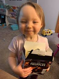 Two year old loves chocolate truffles