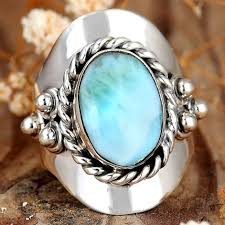 Arthritis/thumb ring sterling silver 97%. Larimar Ring Sterling Silver Boho Blue Stone Statement Handmade Gem Size 7 6 8 9 Ebay