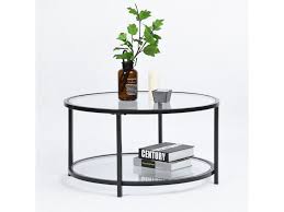 Profitez de prix ikea toute l'année ✅ faites vous facilement livrer à domicile. Table Basse Ronde 2 Couches Verre Metal Noir Vente De Furniturer Conforama