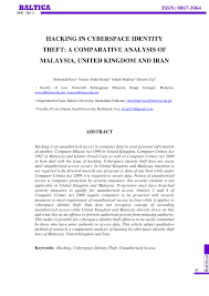 Numerous laws have been enacted and. Pdf Hacking In Cyberspace Identity Theft A Comparative Analysis Of Malaysia United Kingdom And Iran