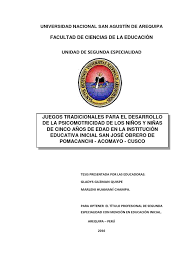 We did not find results for: Tesis Juegos Tradicionales Para La Psicomotricidad Folklore Desarrollo Cognitivo