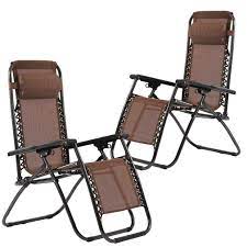 The amazonbasics outdoor zero gravity chair allows you to relax and enjoy a weightless feeling that relieves stress. Outdoor Zero Gravity Chairs With Adjustable Pillow 2 Pack Brown Walmart Com Walmart Com