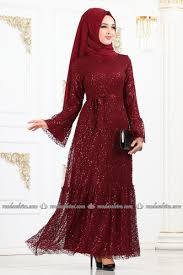 Pul Payetli Tesettur Abiye 4020ab368 Bordo Moda Selvim The Dress Moda Stilleri Moda