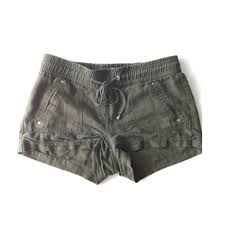 Dynamite Drawstring Army Green Linen Look Shorts