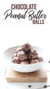 No Bake Chocolate Peanut Butter Balls Vegan Gf Nikki S Plate Recipe Healthy Homemade Snacks Peanut Butter Free Snacks