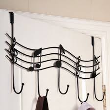 Hot Selling Home Bathroom Kitchen Coat Hat Bag Metal Music Style Hook Hanger Organizer Iron Affiliate Music Themed Bedroom Hanger Organizer Wall Hanger