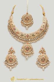 Multi Jadau Pearl Kundan Necklace Set By Punjabi Traditional Jewellery Gold Jewellery Design Necklaces Gold Jewelry Fashion Jewelry Design Necklace