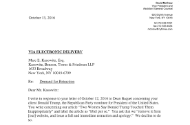 Sample letter of response to an allegation of violation of the ohio smoke free workplace law. Donald Trump Calls Allegations By Women False Smears The New York Times