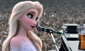 Frozen 2 Elsa as a modern singer in in fantastically beautiful pictures