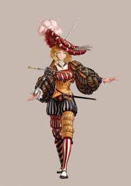 Rule 34 Dev - absurdres bad_id bad_twitter_id blonde_hair brown_background  closed_eyes frills full_body greatsword hat hat_feather highres landsknecht  long_hair long_sleeves original parted_lips puffy_long_sleeves  puffy_sleeves red_hat shoes ...