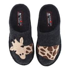 Haflinger Ar Jimmy Charcoal Giraffe Ladies Slippers Womens Slippers Women Shoes Slippers