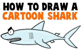 To draw a shark in action, swimming in different undersea environments, check out photos of sharks in motion, eating, breaching or interacting with other fish. Images Of Cartoon Easy Simple Drawing Shark