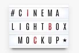 Cinema Lightbox Letters Mockup Lightbox Letters Sign Mockup Light Box