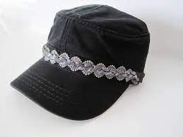 Black Cadet Army Hat With Rhinestone Appliquet Cadet Hats Army Etsy Cadet Hat Army Hat Unique Hats