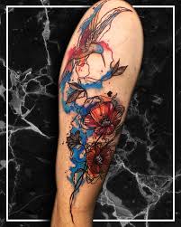 The watercolor tattoo is the most recent tattoo trend that is sweeping away all other tattoo techniques. Miss Lava Tattoo Sketch Watercolor Birds Flower Blumen Vogel Kolibri Human Inkstinct Tattoos