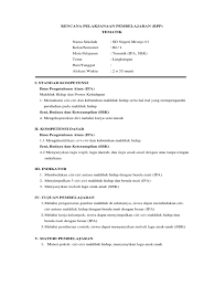 Rpp kelas 3 semester 1 ktsp. Rpp Tematik Kelas 3 Sd Ipa Sbk Ciri Makhluk Hidup