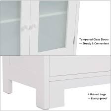 Product titlebowery hill tall bathroom storage cabinet with glass. Buy Tiptiper Tall Bathroom Storage Cabinet Large Floor Cabinet With 2 Open Compartments And 2 Cabinets With Doors 64 Height Freestanding Linen Tower Cabinet For Home Kitchen Living Room White Online In Vietnam B08ndwbd8c