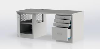 The gray wash finish offers elegance, and the clean lines deliver timeless appeal. Computer Desk Muller Feinblechbautechnik