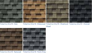 Weathered wood, charcoal, pewter gray, barkwood, and shakewood. We Proudly Install Gaf Residential Roofing Shingles