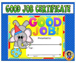 Certificate Good Work Certificate Good Job Best