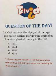 Wɜrdz ɑr bʌt ˈpɪkʧərz ʌv ˈaʊər θɔts. Here S Today S Trivia Crossroads Physical Therapy Facebook