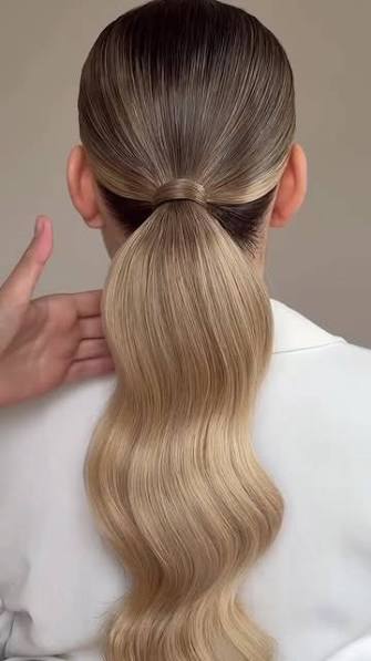 Low Sleek Ponytail Wedding Hairstyle