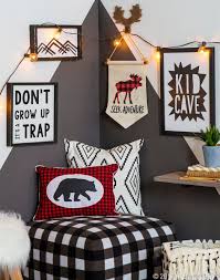 Couple Fun Patterns With Woodland Decor For A Kid Cave That Really Pops Kid Room Decor Boys Room Decor Toy Room Decor