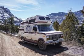 Iconic 1990 Ford E 250 Camper Van 38k Miles With Solar Power A C Water Conversiontrader Com Camper Van Camper Solar Power