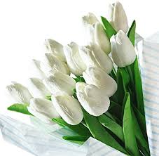 Faux flowers, artificial orchids, and silk flowers. Veryhome Artificial Flowers Fake Flower Tulip Latex Material Real Touch For Wedding Room Home Hotel Party Decoration And Diy Decor New White 20pcs Amazon Co Uk Kitchen Home