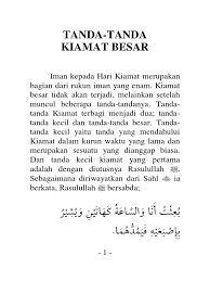 Keluar dajjal iaitu pemuda yang buta sebelah mata dan berambut kerinting yang akan membuat kejahatan seluruh dunia. 69 Tanda Kiamat Besar Pdf