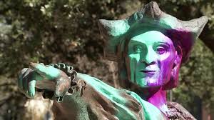 Christopher Columbus statue defaced again with paint in Houston's Bell Park 