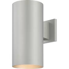 798 x 1200 jpeg 261 кб. Volume Lighting Medium 1 Light Silver Gray Aluminum Integrated Led Indoor Outdoor Wall Mount Cylinder Light Wall Sconce V9226 20 The Home Depot