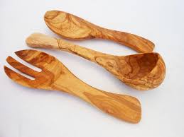 Set Of Salad Servers And Ladle From Olive Wood Wooden Kitchen Cooking Olive Wood Olive Wood Utensils Wood Kitchen Utensils
