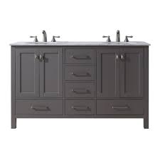 Shop bathroom vanities and a variety of bathroom products online at lowes.com. Stufurhome 60 Inch Malibu Grey Double Sink Bathroom Vanity The Home Depot Canada