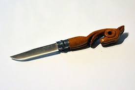 Couteau Opinel 8 Custom Sculpte Merisier Unique Custom Knife Couteau Opinel Opinel Couteau