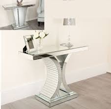 Details About Mirrored Console Hallway Side Table Silver Mirror Modern Chic Furniture Glass Mirrored Furniture Console Table Silver Side Table
