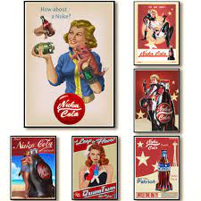 Amazon.com: NA Set of 9pcs Vintage Nuka Cola Pin-up girl Poster Alternative  Wall Art Home Decal Unframed 11.6x16.5inch(30x42cm) X9pcs: Posters & Prints