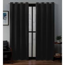 Originally more of a contemporary style these days grommet curtains can be purchased in the most popular styles such as country, traditional or formal. Exclusive Home Curtains Black Thermal Grommet Blackout Curtain 52 In W X 96 In L Eh7982 16 2 96g The Home Depot