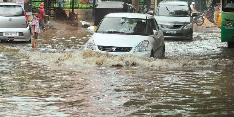Image result for floods in hyderabad roads"