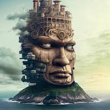 V4 is absolutely incredible! I feel that the accuracy of depicting even the  most simple prompts is almost 100% now. Here I simply typed “giant  steampunk head with a city